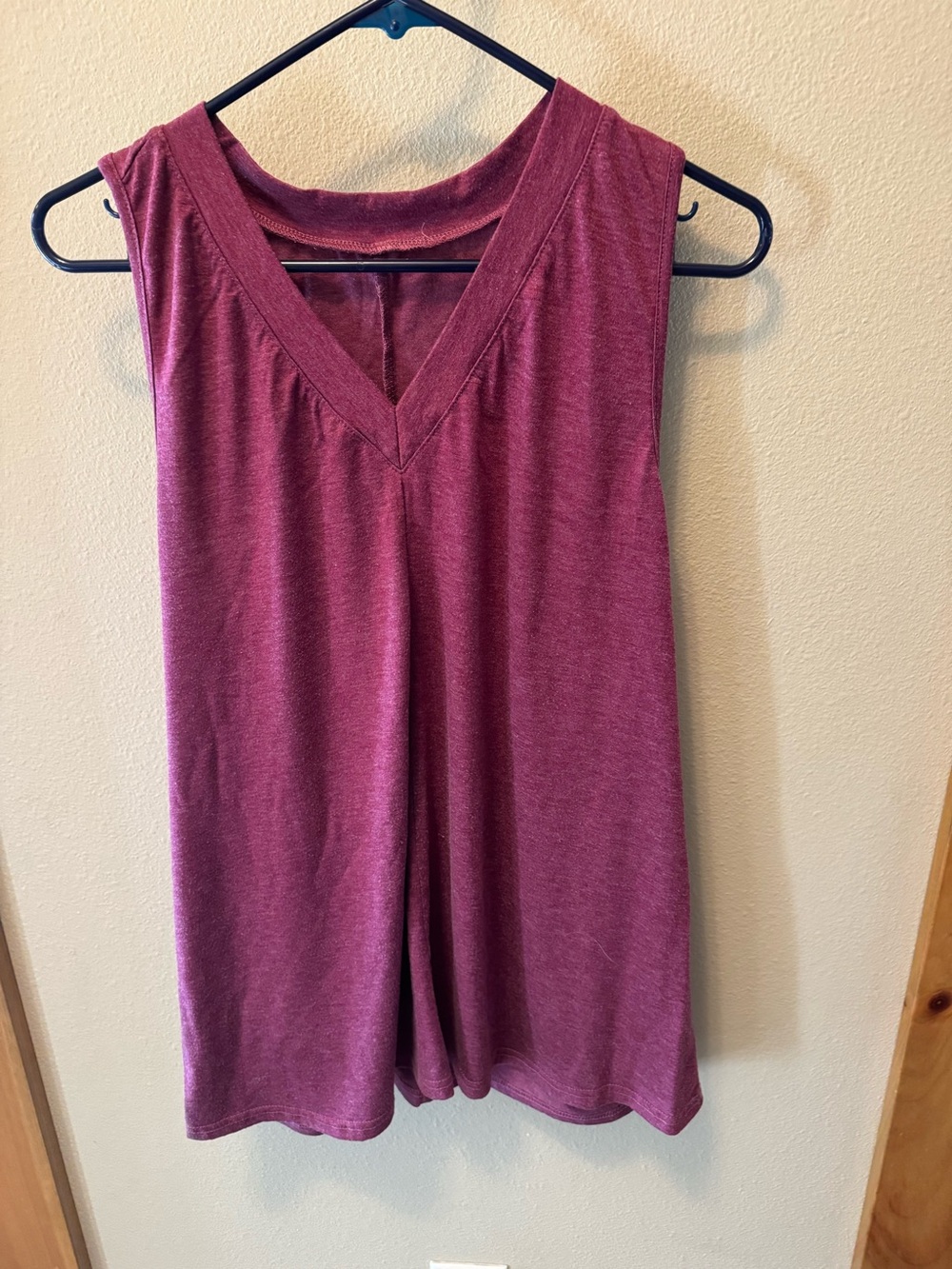 Sleeveless V-Neck Women's Top in Plum